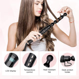 New in box! BESTOPE Curling Iron 6 In 1 Curling Wand Set with 6 Interchangeable Ceramic Hair Curler Wands with Temperature Control & LCD for All Hair Types,Included Glove and 2 Clips, 0.35 to 1.25inch
