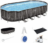 New in sealed box! Bestway Power Steel 22’ x 12’ x 48’’ Above Ground Oval Pool Set w/Ladder, Cover, Filter Pump, Replacement Cartridge, Repair Patch & solar heater!