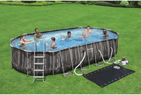 New in sealed box! Bestway Power Steel 22’ x 12’ x 48’’ Above Ground Oval Pool Set w/Ladder, Cover, Filter Pump, Replacement Cartridge, Repair Patch & solar heater!