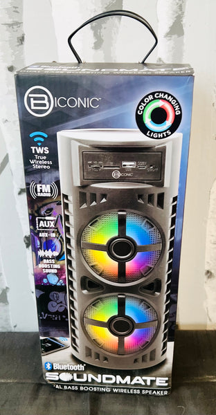 New in box! Biconic BC-AU-BS-115-BK SOUNDMATE Dual Bass Boosting Wireless Speaker