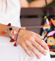 New Bimi Tassel Bracelet set, includes 3 Bracelets assorted random colours! Each bracelet retails $28US includes 3!