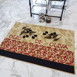 New Wayfair Birdsview Italian Garden Olive Kitchen Area Rug, 2x5! Skid-resistant rubber backing to prevent slips and falls.