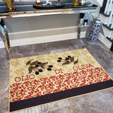 New Wayfair Birdsview Italian Garden Olive Kitchen Area Rug, 2x5! Skid-resistant rubber backing to prevent slips and falls.