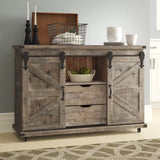 Wayfair New Assembled Bjorn 2 Door Accent Rustic Cabinet! Small crack on top board! Retail $1190!