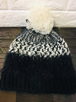 New Women's Knit Pom Beanie by George, One Size, Black & White! Ultra Soft