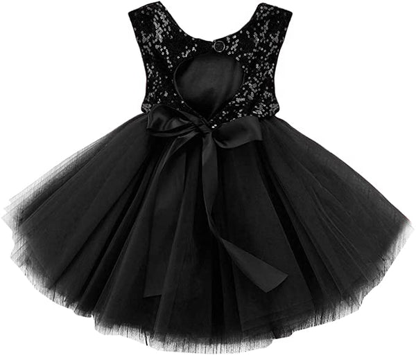 New AGQT Baby Girls Sleeveless Sequins Tutu Dress in Black! Sz 12-18 Mths!