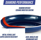 New Blue Diamond Cookware Diamond Infused Ceramic Nonstick 8" Frying Pan Skillet, PFAS-Free, Dishwasher Safe, Oven Safe, Blue