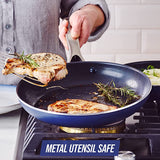 New Blue Diamond Cookware Diamond Infused Ceramic Nonstick 8" Frying Pan Skillet, PFAS-Free, Dishwasher Safe, Oven Safe, Blue