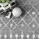 New nuLOOM Moroccan Bly Dark Grey Rug 2 Ft X 3Ft!