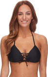 New Body Glove Womens Smoothies New Baby Love Solid Molded Cup Triangle Bikini Top, Top Only! Black, Sz XL!