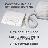 New in box! Conair Soft Bonnet Hair Dryer. This 400-watt dryer has a bonnet large enough for jumbo rollers and secures around the hair with a drawstring