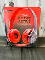 New 2Boom Bluetooth Boost Active Wireless Headphone in Red/Grey! Box has slight damage