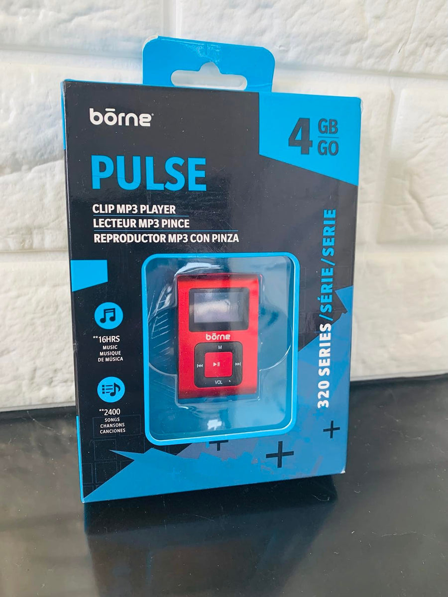 New Borne Pulse 4GB MP3 Player (MP3204RD) Red, holds over 2400 song