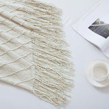 New Bourina Textured Solid Ultra Soft Knitted Decorative Blanket, 60" x 80",Beige, Retails $70+