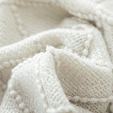 New Bourina Textured Solid Ultra Soft Knitted Decorative Blanket, 60" x 80",Beige, Retails $70+