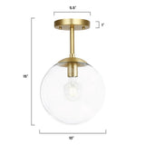 Zeno 1-Light Clear/Brass Globe Ceiling Light with Glass Shade! Retails $140+