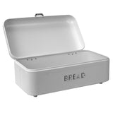 New Wayfair Great Quality Retro Design White Enamel with Chrome Accents Kyleigh Metal Bread Box by Gracie Oaks!