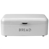 New Wayfair Great Quality Retro Design White Enamel with Chrome Accents Kyleigh Metal Bread Box by Gracie Oaks!