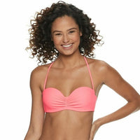 New with tags! Breaking Waves Bust Enhancer Bandeau Swim Bra with removable halter strap, Black, Sz M!