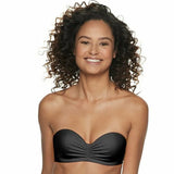 New with tags! Breaking Waves Bust Enhancer Bandeau Swim Bra with removable halter strap, Black, Sz M!