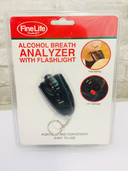 Alcohol Breathalyzer with Flashlight! Battery Operated! Portable & Easy to Use! Great as a Gag Gift!
