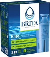 New Brita™ Elite™ Water Filter, Advanced Carbon Core Technology™ Replacement Filter for Pitcher and Dispensers, Made Without BPA, Reduces 99% of Lead, 2 Count (Package May Vary) Retails $56+