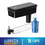 New Brita® UltraMax Water Filter Dispenser with 1 Brita® LONGLAST+™ Filter, Black, 18 Cup