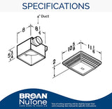 New in box! Broan 678 Ventilation Fan and Light Combination, 50 CFM and 2.5-Sones