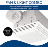 New in box! Broan 678 Ventilation Fan and Light Combination, 50 CFM and 2.5-Sones