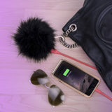 New BUQU Power Poof Portable Charger 2500mAh Cute and Fashionable Power Bank Universal Phone Battery Charger, Black! Retails $44US+