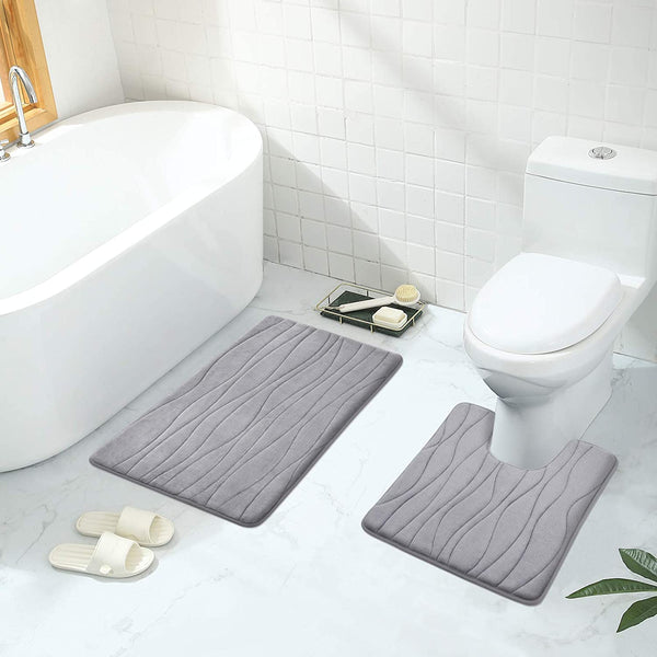 Buganda Memory Foam Bathroom Rugs, Absorbent Non-Slip Bath Mat for