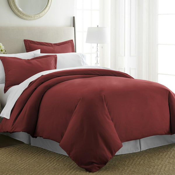 Brand new in package! Premier 3300 Bamboo Comfort Ultra Soft 3 Piece Reversible Duvet Cover set, KING! Wrinkle, Fade & Stain Resistant! Burgundy!
