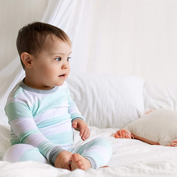 New with tags! Burt's Bees Baby Tee and Pant 2-Piece Pj Set, 100% Organic Cotton, Blue stripe! Sz 2T!