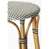 Designers Edge 24" Rattan Counter Stool in Black & White by Butler Specialty Co. Retails $394 W/Tax!