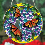 New in box! Artistic Butterfly Suncatcher Hand Painted Monarch Butterfly Makes a Stunning Window Display! Placed in window creates a Rainbow!