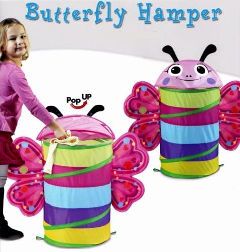 Butterfly Design Kiddie Pop up Hamper! Box has slight damage, contents are perfect!