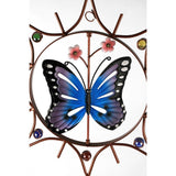 BEAUTIFUL METAL WEATHER RESISTANT 2 IN 1 BUTTERFLY WIND SPINNER! HANG THIS UP OR PLACE IN GARDEN WITH INCLUDED GARDEN STAKE!