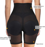 New Gotoly Women Shapewear Control Panties Butt Lifter Padded Hip Enhancer Body Shaper Seamless Underwear Hi- Waist Short, Black, Sz XXLarge!