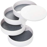 New BUYGOO Jewelry Storage Box 4-Layer, Round Jewellery Storage Organiser 360 Degree Rotating, Portable Jewelry Accessory Storage box for Female’s Earrings Necklaces Rings Bracelets Hair Rope Hairpin