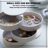 New BUYGOO Jewelry Storage Box 4-Layer, Round Jewellery Storage Organiser 360 Degree Rotating, Portable Jewelry Accessory Storage box for Female’s Earrings Necklaces Rings Bracelets Hair Rope Hairpin
