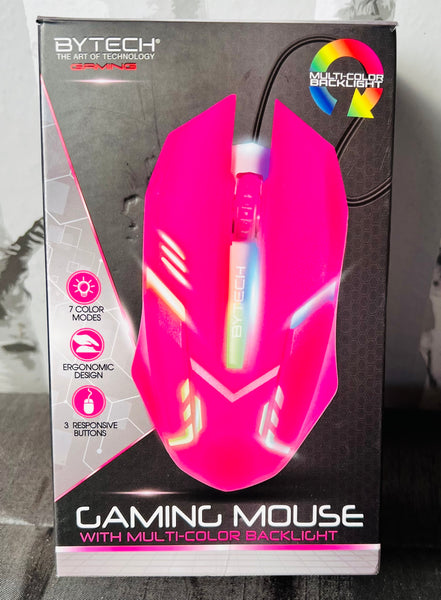 New in box! Bytech Pink Usb Gaming Mouse W/Lights