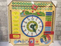 Large 16x16 Children's Educational Wood Activity Wall Hanging Calendar! Retails $24.95