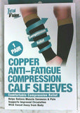 NEW TOTAL VISION COPPER ANTI-FATIGUE COMPRESSION CALF SLEEVES SZ L/XL BLACK