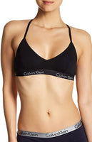 New Calvin Klein Women's Motive Cotton Lightly Lined Bralette Black Size Small