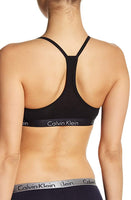 New Calvin Klein Women's Motive Cotton Lightly Lined Bralette Black Size Small