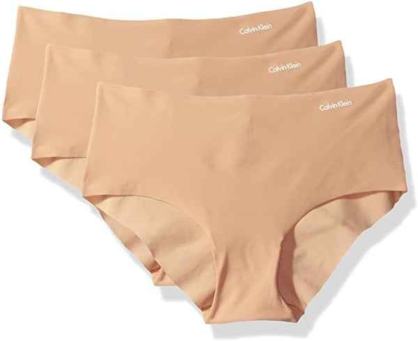 New in package! Calvin Klein Women's Invisibles 3 Pack Hipster Panty in Nude, Sz S!