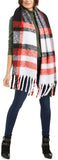 Amazing Calvin Klein Chunky - Plaid Scarf, Over-Sized One Size, Black/Red/White! Retails $80+
