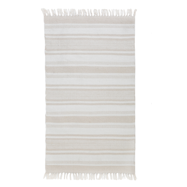 New Wayfair Calypso Striped Handmade Flatweave Cotton Sand Area Rug, 3Ft X 5Ft! Retails $237 W/Tax!