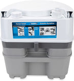 New Camco Premium Portable Travel Toilet With Three Directional Flush And Swivel Dumping Elbow, Designed for Camping, RV, Boating And Other Recreational Activites (5.3 gallon, Frustration Free Packaging) Retails $232+