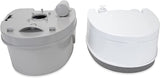 New Camco Premium Portable Travel Toilet With Three Directional Flush And Swivel Dumping Elbow, Designed for Camping, RV, Boating And Other Recreational Activites (5.3 gallon, Frustration Free Packaging) Retails $232+